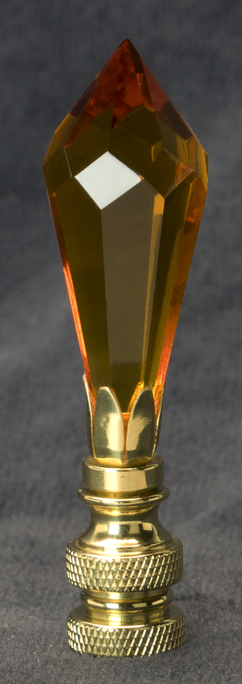 0208 Amber Fine Glass Finials #0208